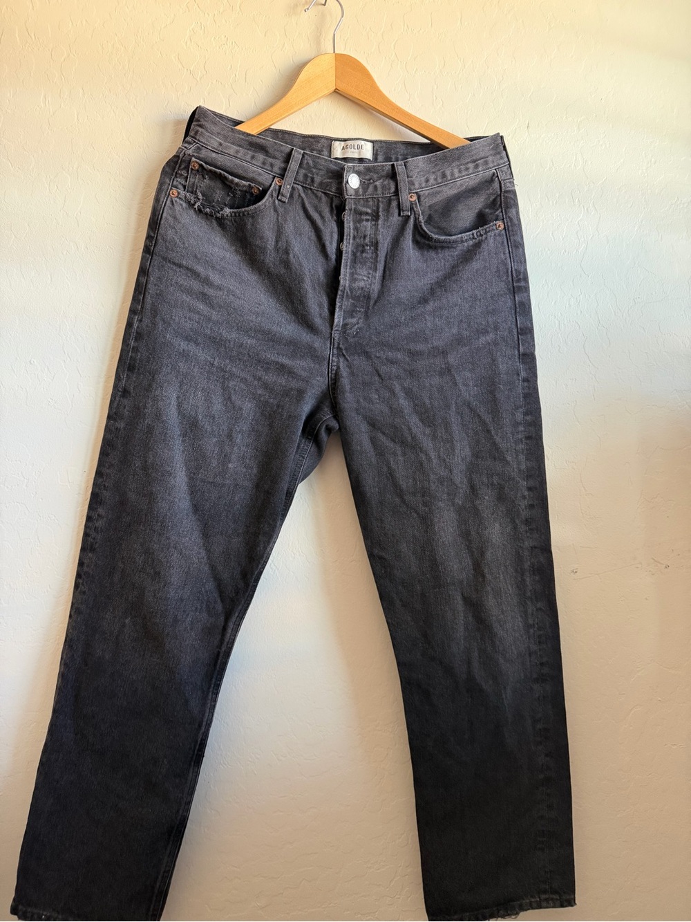 Agolde Women's Straight Leg Jeans in Charcoal